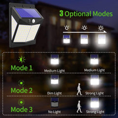 Solar-Powered Motion Sensor Lights for Outdoor Security – Cool White LED with 3 Modes, IP65 Waterproof