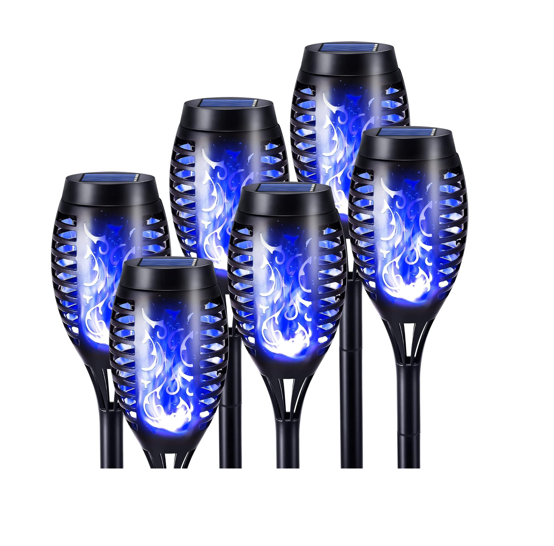 6 Pack Solar Flame Torch Lights – Waterproof Outdoor Garden & Pathway Decor