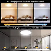 24W RGB LED Ceiling Light with Remote Control, Dimmable Colour Changing Flush Mount Ceiling Light