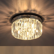 Modern 3-Light Crystal Ceiling Light – Chrome Semi Flush Mount Fixture