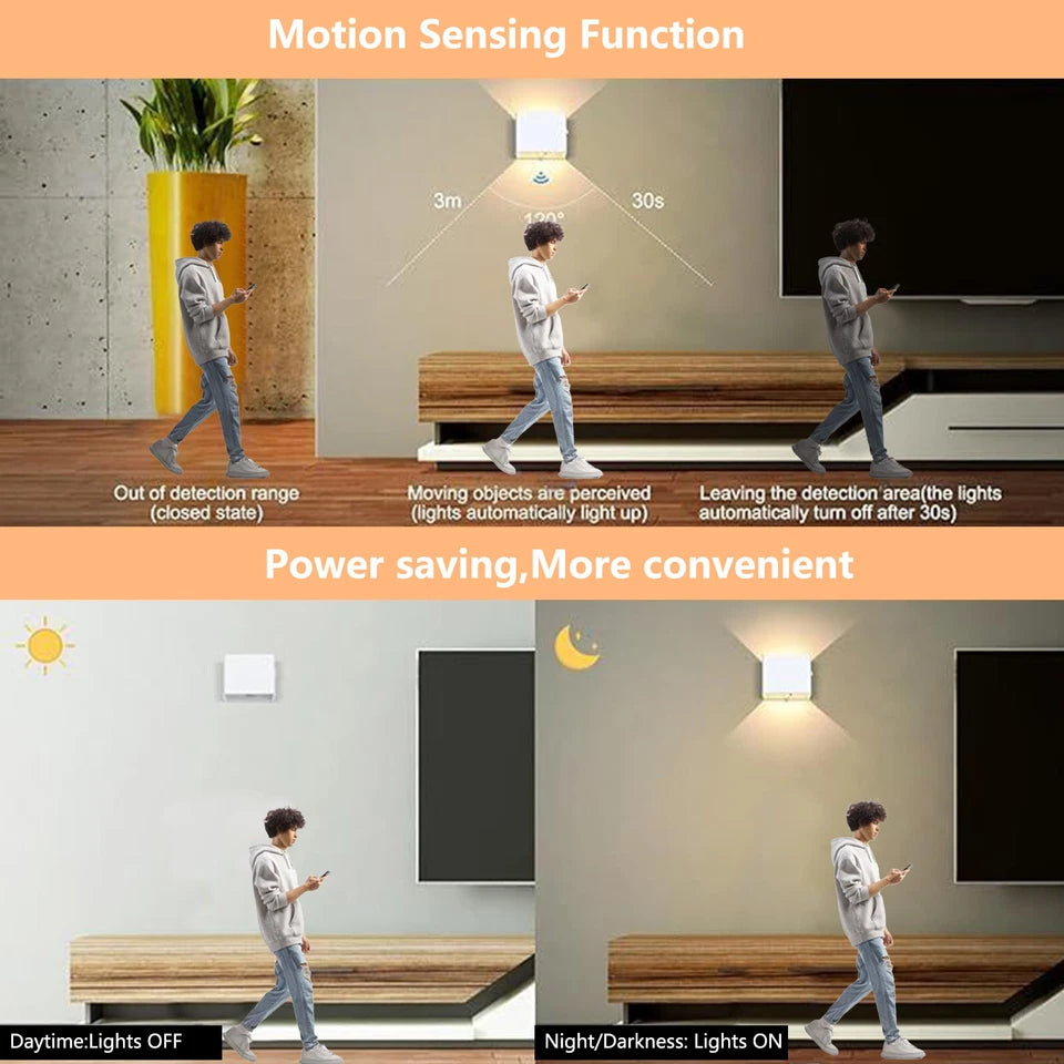 Modern Indoor LED Wall Lamp – Warm White Light, Wall Mounted, IP44 Rated