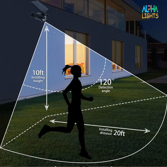 Outdoor Solar Motion Sensor Security Light – Waterproof LED Spotlight, 25ft Motion Detection Range, IP65 Solar Powered Wall Light for Garden, Driveway, Patio, Garage & Front Door