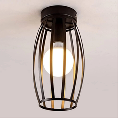 Vintage Ceiling Light Basket Metal Cage Ceiling Lighting, Diamond Cage Ceiling Pendant Light