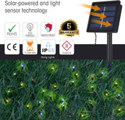 72FT 200 LED Multicolor Solar String Lights – Waterproof for Outdoor & Indoor Use
