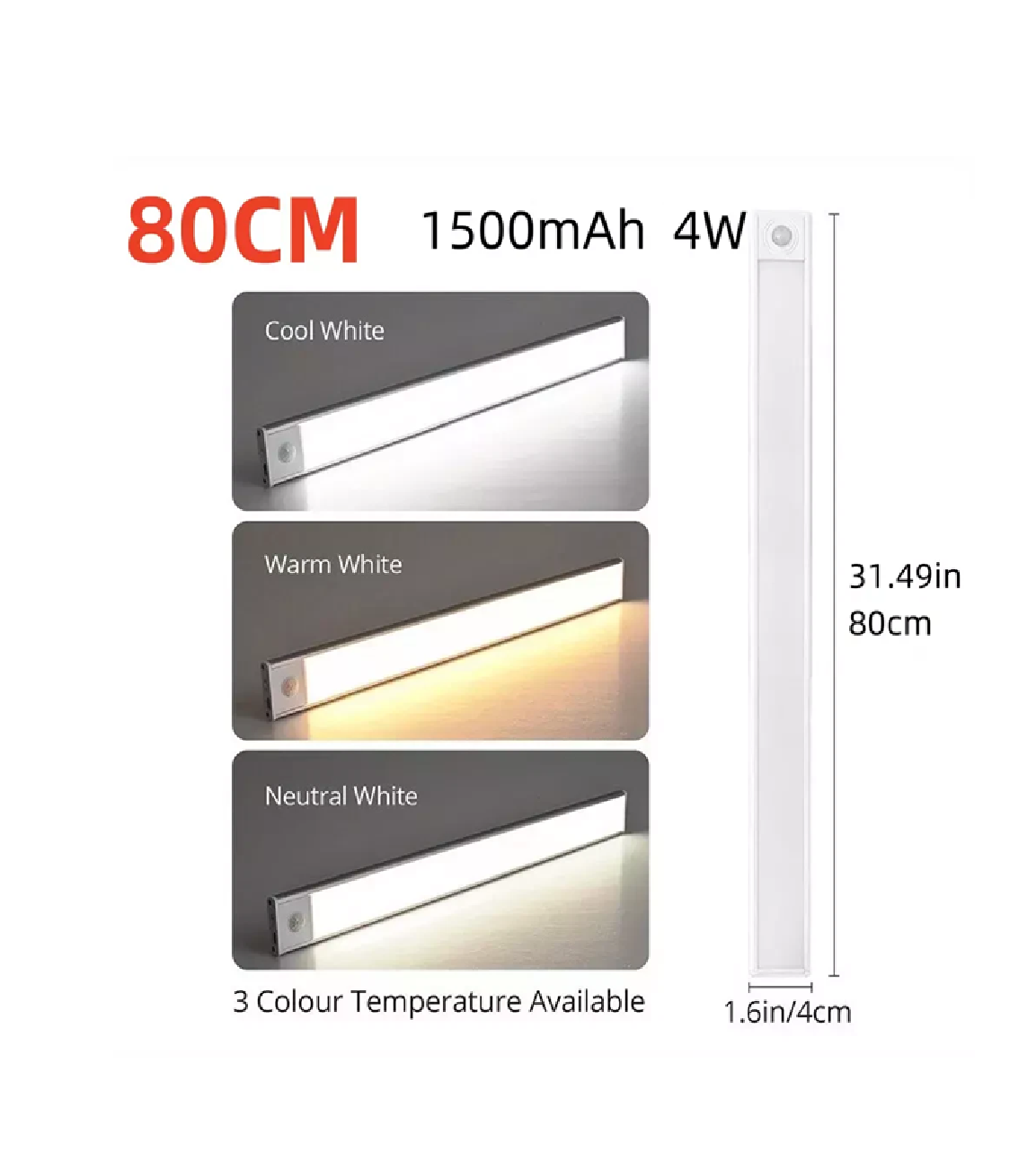 Wireless LED Under Cabinet Light – USB Powered Stick-On Kitchen Counter Lighting