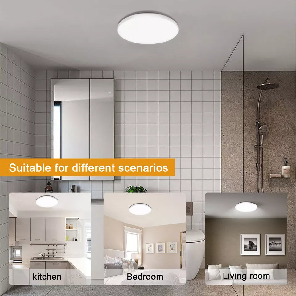 Modern Round LED Ceiling Light – 12W/18W, Waterproof, 6500K