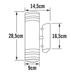 Outdoor Wall Lights Mains Powered/Modena Wall Light Double Up Down/2 x 35 W GU10 Max Wall Lamp