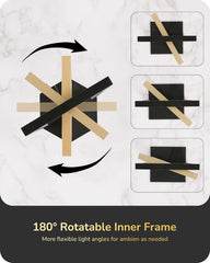 180° rotatable inner frame with flexible light angles on a white background