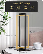 18W LED lamp with dimensions and features displayed