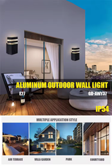 Square Shape LED Up Wall Lights, Waterproof Outdoor Garden Porch Sconce Door Wall Lamp | 2 Layers