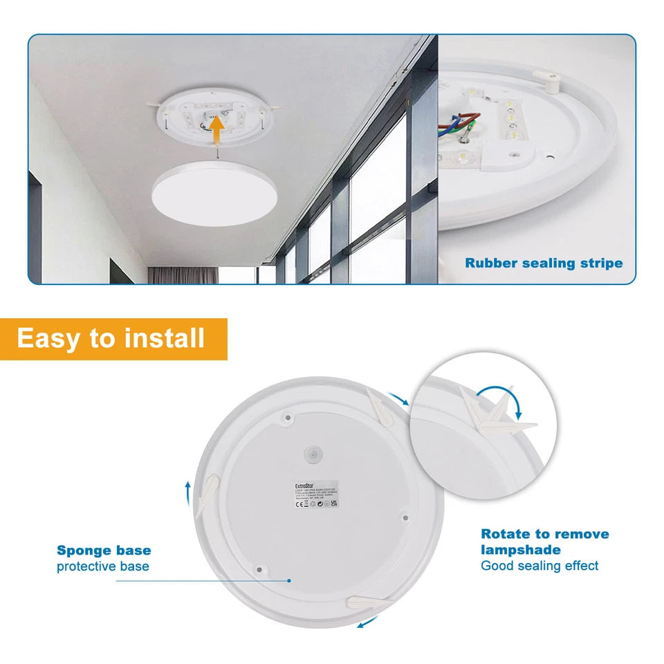 Modern Round LED Ceiling Light – 12W/18W, Waterproof, 6500K