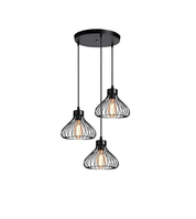 Industrial Retro Cage Ceiling Pendant Light, Vintage Hanging Lighting Fixture for Kitchen, Dining, and Loft Spaces