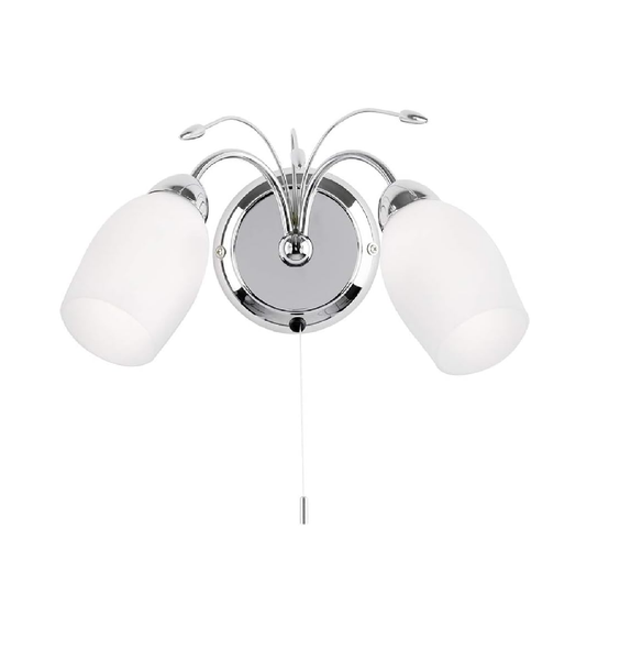 Albert Twin Wall Light with Pull Cord and Dimming