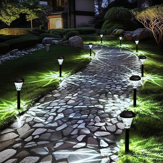 Solar Garden Lights Outdoor – 8 Pack Waterproof Pathway