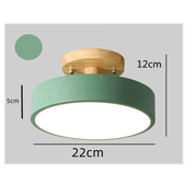12W 8.6 Inch Green LED Ceiling Light, 3 Adjustable Color Temperatures (3000K/4000K/6000K), Modern Wood Flush Mount for Living Room, Bedroom, Kitchen, and Hallway