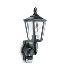 Outdoor Wall Light L 15 S black- 180° Motion Sensor, 10 m Reach,max. 60 W, Classic Design, for Entrance and Fronts