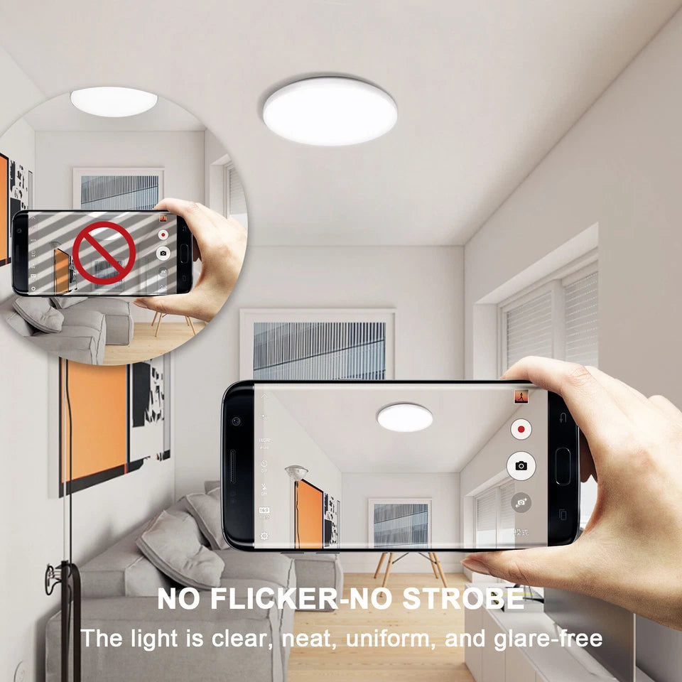 Modern Round LED Ceiling Light – 12W/18W, Waterproof, 6500K