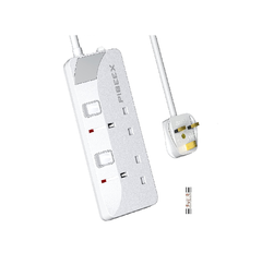 2 Way Extension Lead with Individual Switches, 1.5M Cable, Wall Mountable