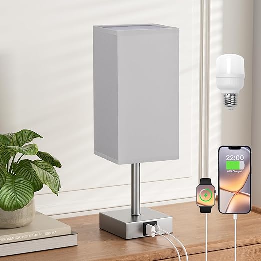 Aooshine Touch Bedside Lamp with USB A+C Charging