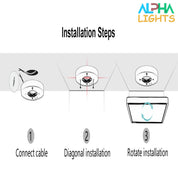 48W LED Panel Ceiling Light – 20 Inch Flush Mount White Fixture for Kitchen, Bedroom & Living Room
