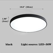 38W Ultra-Thin LED Ceiling Light – Modern Black Flush Mount Fixture for Home & Office
