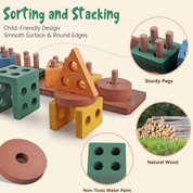 Aliex 6-in-1 Montessori Baby Toy – Stacking Rings, Blocks, Shape Sorter & Xylophone, 12+ Months