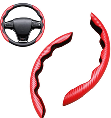 Universal Microfiber Leather Car Steering Wheel Cover – Anti-Slip Protector for Cars, SUVs & Trucks (Red)