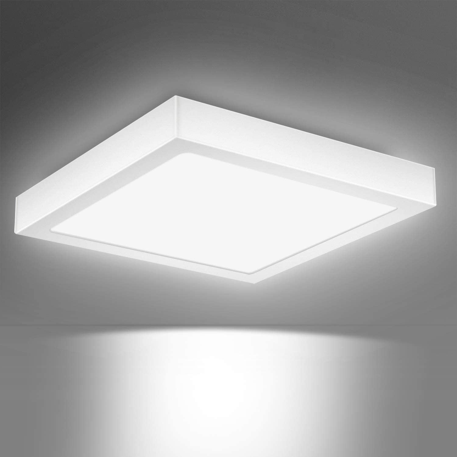 Modern Square 24W LED Ceiling Lights, Equivalent to 150W Bulbs, Φ30*H3.6cm, 2000LM, AC220-240V, Daylight White 6000K