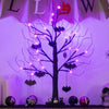 2FT Black Halloween Tree with Bats & Purple Lights