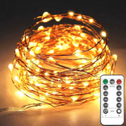 20M 200 LED Fairy String Lights – USB, Remote, 8 Modes, Warm White