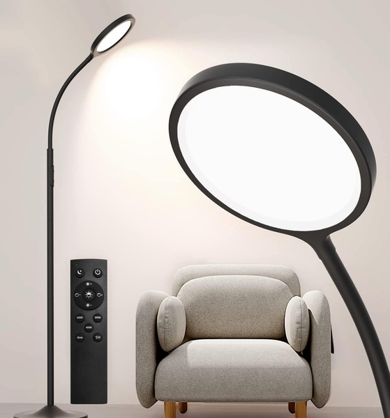 Keepsmile LED Floor Lamp – Dimmable Standing Lamp with Remote & Adjustable Gooseneck