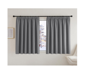 Thermal Blackout Pencil Pleat Curtains – 90x54 Inch Grey Drapes, 2 Panels