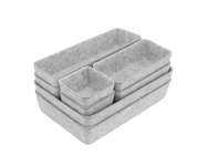 8-Piece Felt Drawer Organizer Set – Eco-Friendly Desk & Makeup Storage Trays (White)
