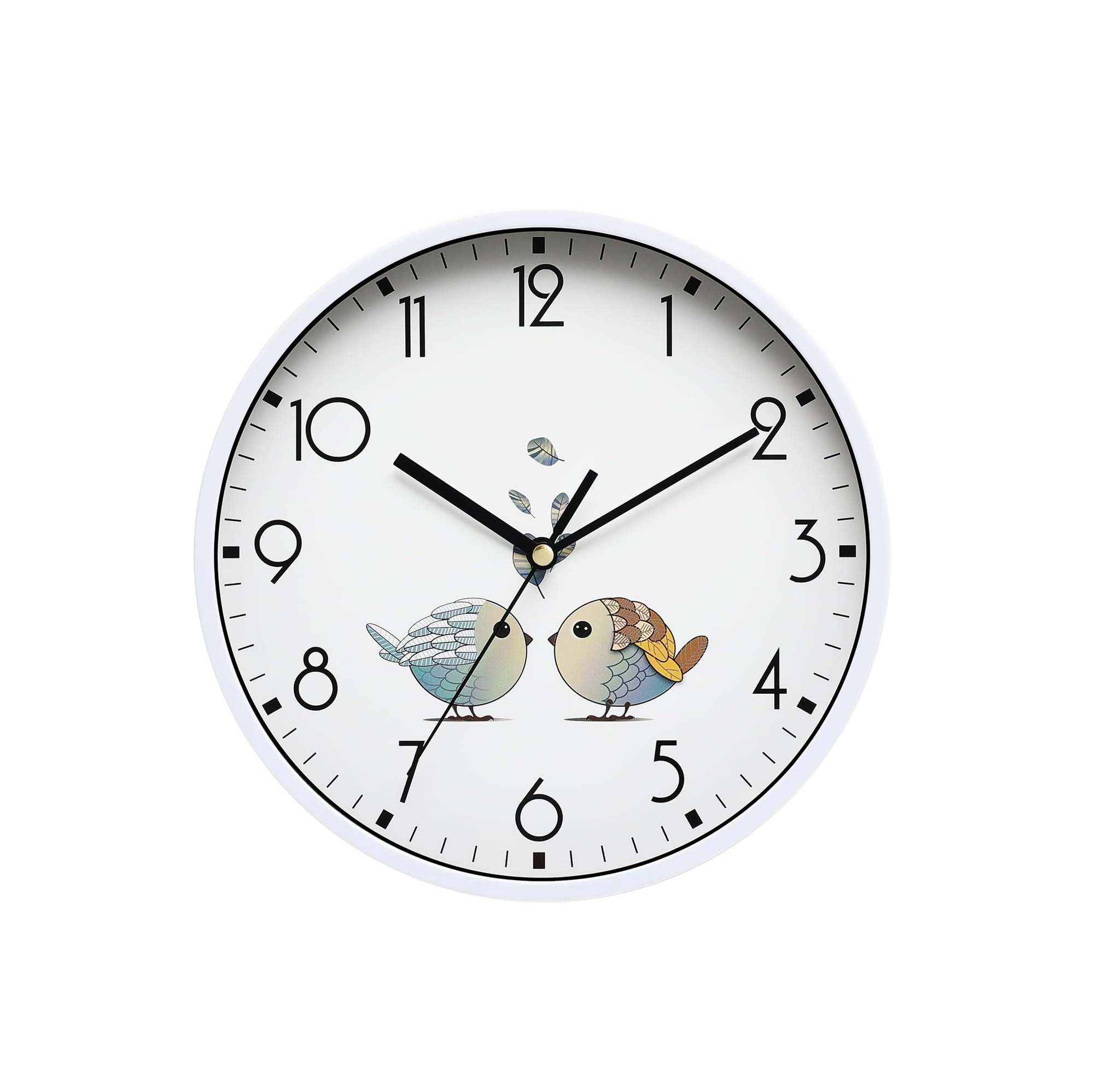 8-Inch Retro Silent Wall Clock, Non-Ticking Round Design for Home, White