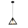 Single Head Vintage Metal Triangle Shape Hanging Pendant Ceiling Light (Bulb Not Included)- Black