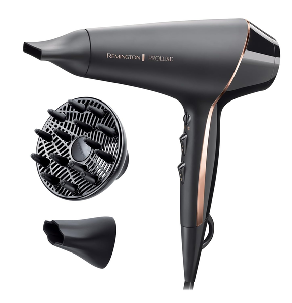 Midnight 2400W Ionic Hair Dryer – OPTIheat Fast Dry Blow Dryer with Diffuser & Nozzles