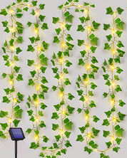 Solar String Lights 10M 100 LED Ivy Garland – Solar Powered, 8 Modes, Waterproof