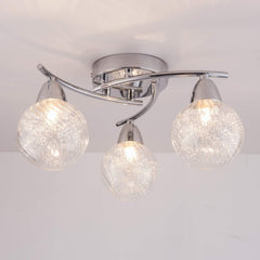 BOLLA 3-Light Semi Flush LED Ceiling Light Chrome