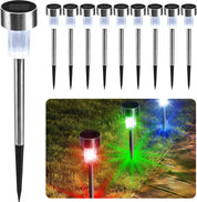 Colour-Changing Solar Garden Lights – 10 Pack LED Stakes