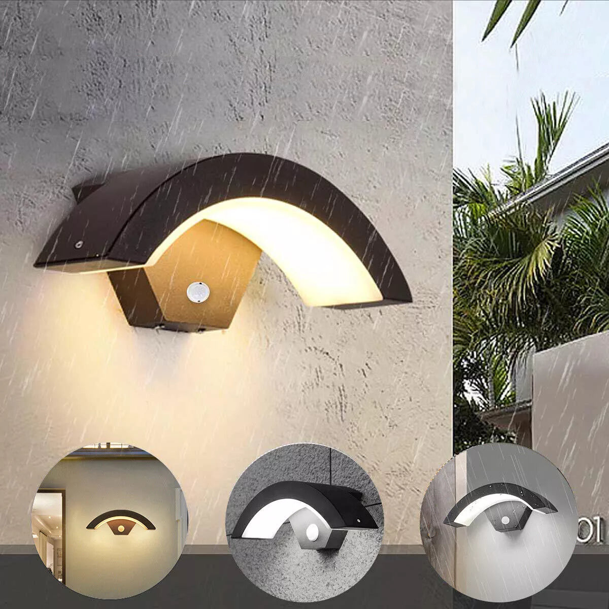 Modern Outdoor LED Wall Light with Motion Sensor