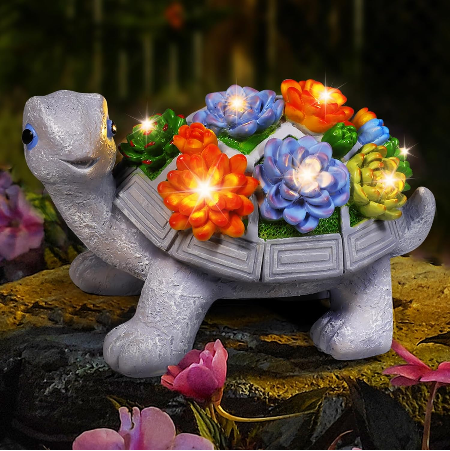 Eletorot Solar Turtle Garden Ornament – LED Outdoor Statue Gift for Mum, Nan & Grandma
