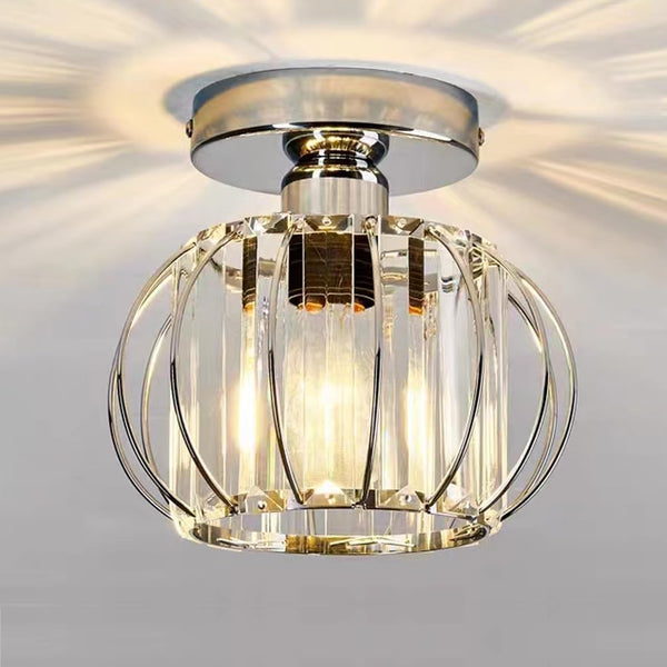 Mini Crystal Chrome Ceiling Light Fixture for Bedroom & Hallway