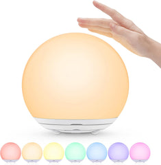 USB Rechargeable LED Night Light - Dimmable Warm Light, 7 Colors, Touch Control, 0.5/1-Hour Timer