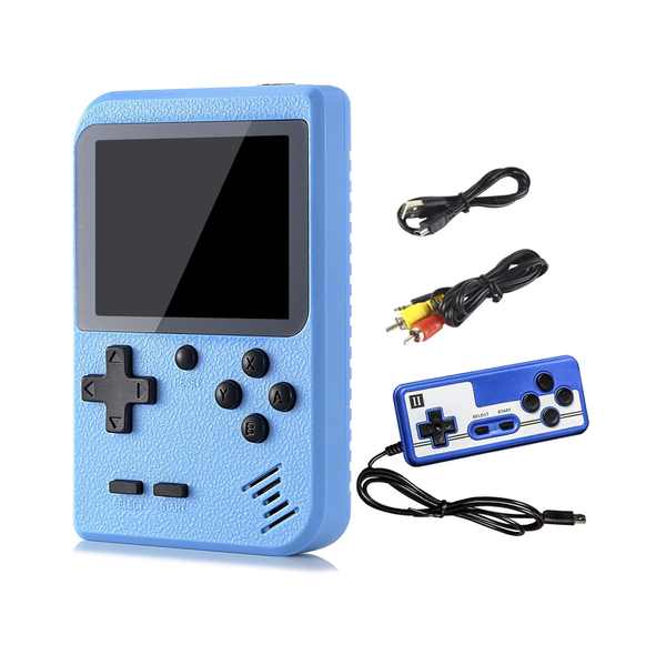 Portable Handheld Game Console with 800 Retro Games, TV Output & 2-Player Mode (Blue)