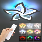 55W LED Ceiling Chandelier with RGB Backlight – Stylish Star Design, Dimmable Remote Control Lighting