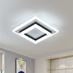 LED Ceiling Light, 24W Modern Ceiling Lamp, Square LED Ceiling Lights for Bedroom Hallway Office Kitchen Living Room, Cold White 6500K