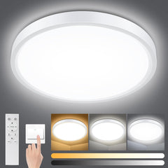 Dimmable LED Ceiling Light Panel with Remote, 24W