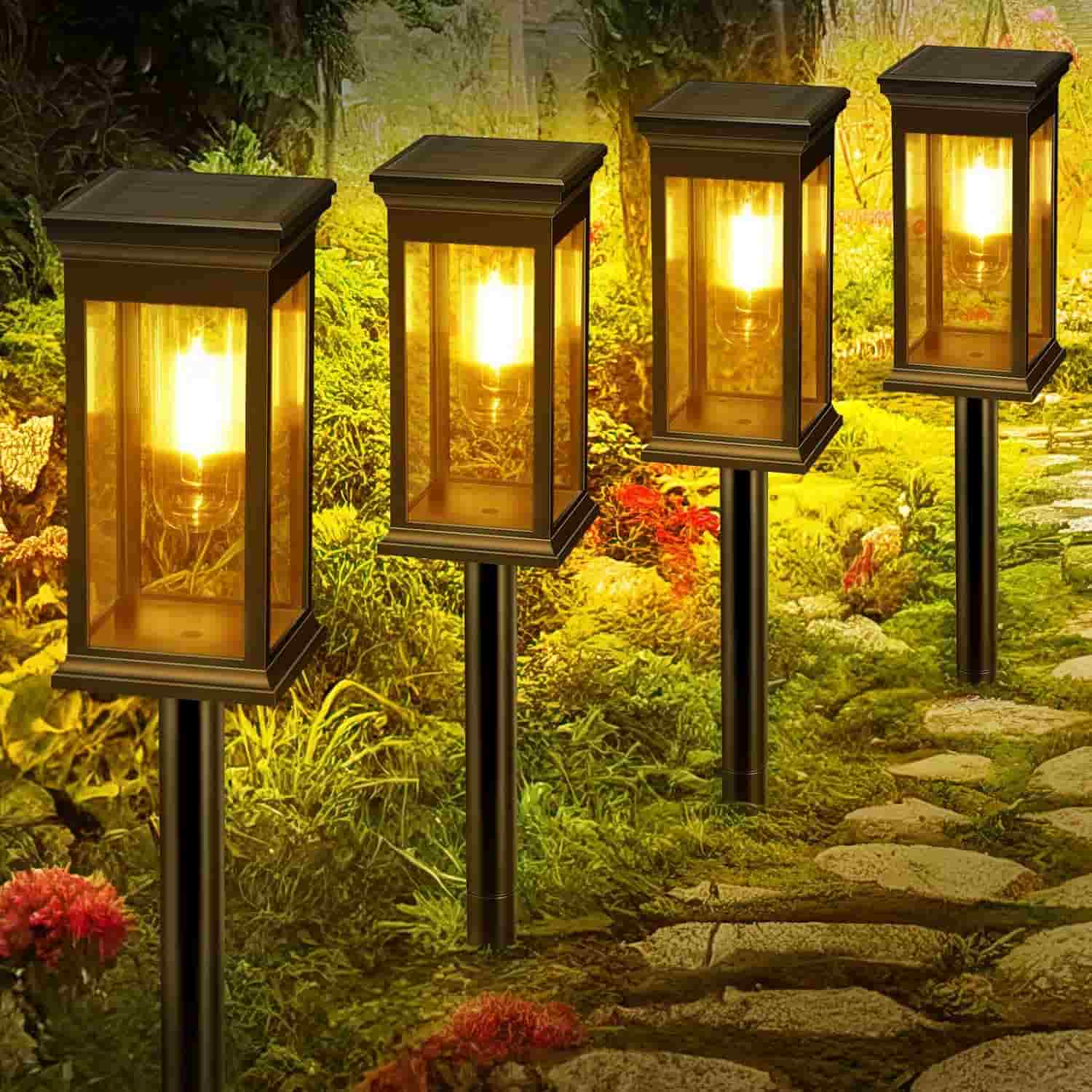 4-Pack Warm White Solar Garden Lights