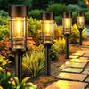 Solar Garden Lights – 4 Pack, 2800K Warm Glow, Auto On/Off, Waterproof