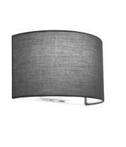 E27 Wall Light with Switch & White Fabric Shade – Semi-Circle Sconce for Bedroom & Living Room